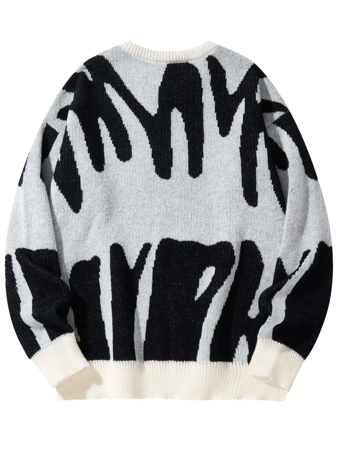 Maglione grigio con pattern astratto nero" 🖤 All You Need