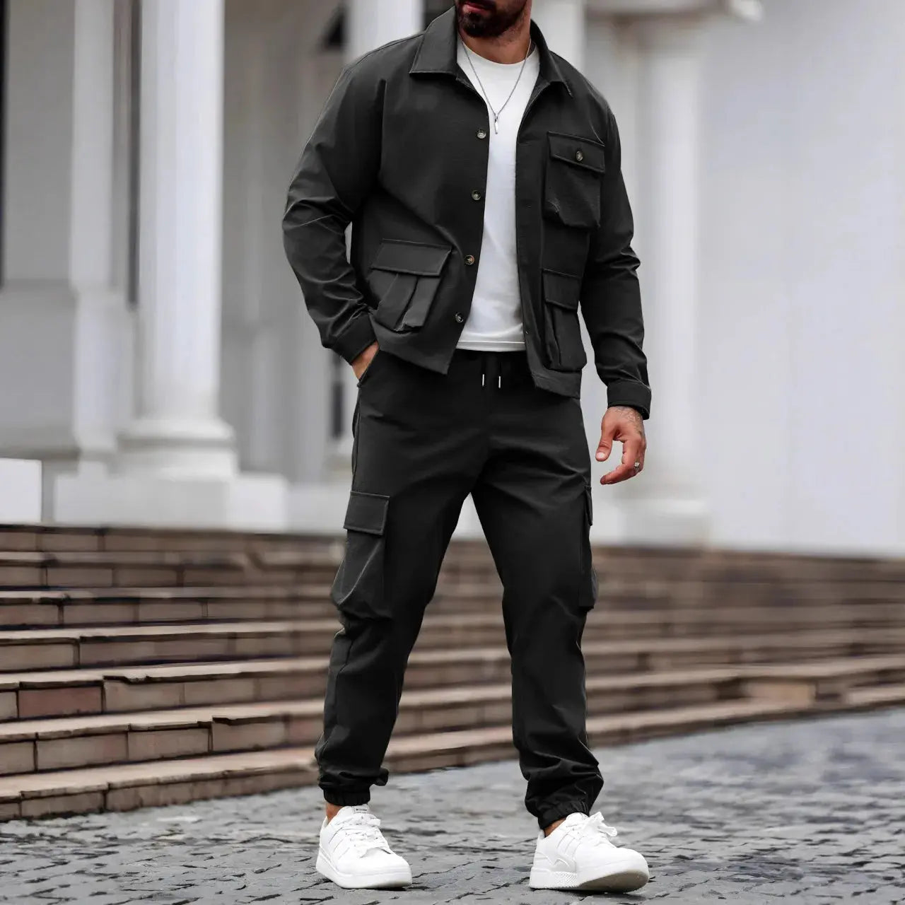 "Completo giacca e pantaloni cargo" 👖🧥 All You Need