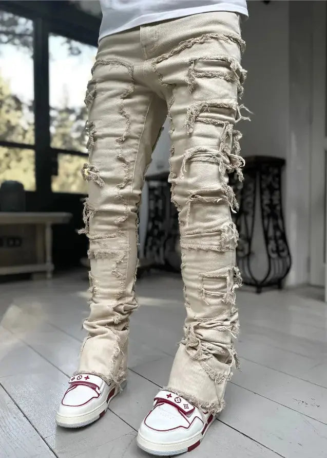 "Jeans uomo azzurri strappati con dettagli distressed" All You Need