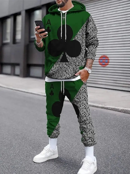 "Completo sportivo uomo multicolor con stampa artistica e felpa con cappuccio" All You Need