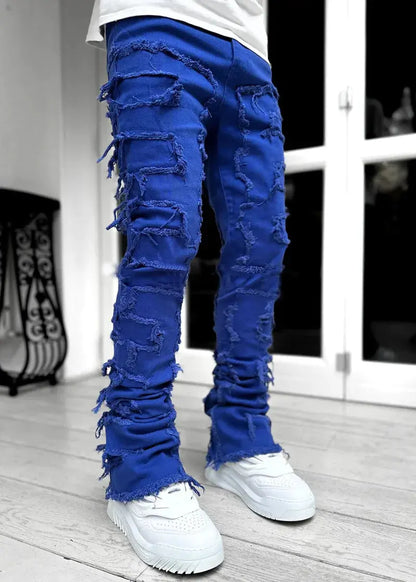 "Jeans uomo azzurri strappati con dettagli distressed" All You Need