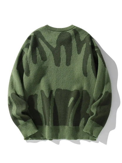 Maglione grigio con pattern astratto nero" 🖤 All You Need