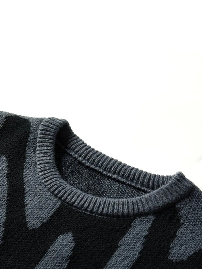 Maglione grigio con pattern astratto nero" 🖤 All You Need