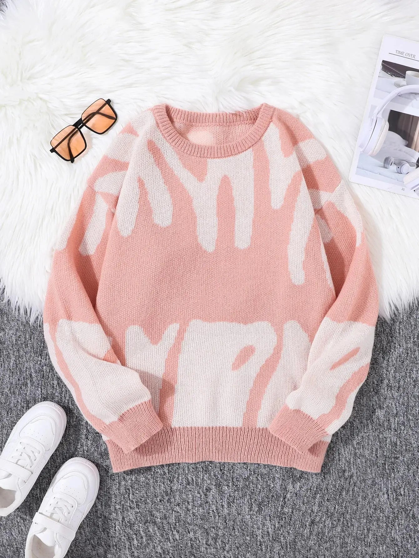 Maglione grigio con pattern astratto nero" 🖤 All You Need