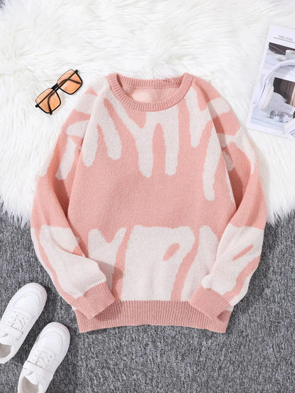 Maglione grigio con pattern astratto nero" 🖤 All You Need