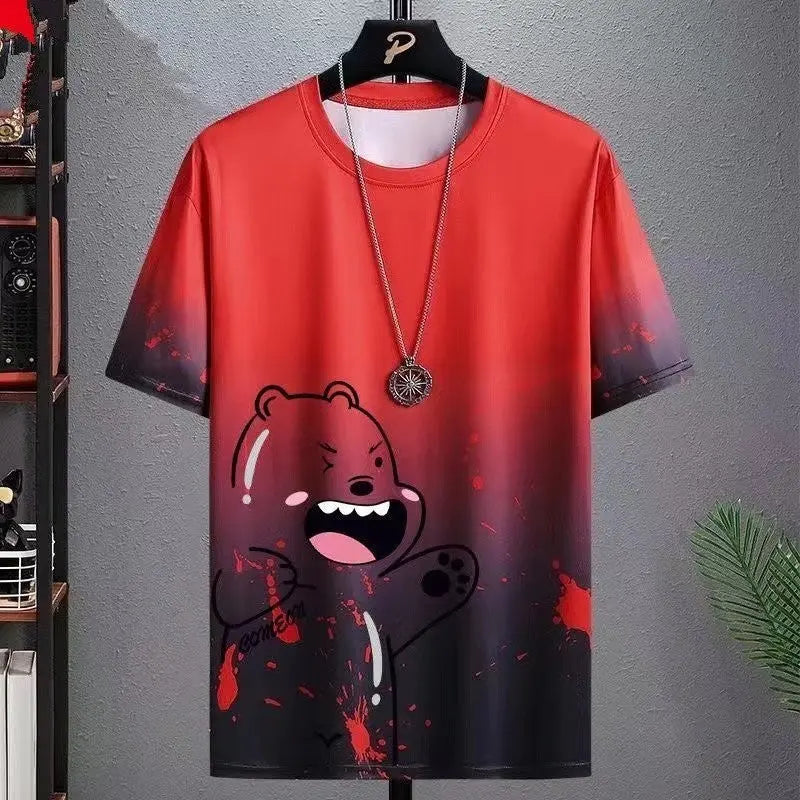 Gradient Half-length Sleeve Versatile Casual T-shirt null