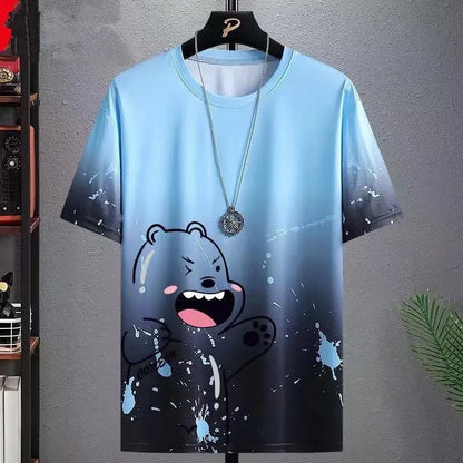 Gradient Half-length Sleeve Versatile Casual T-shirt null