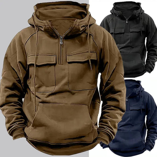 Men’s Zip-Up Sweatshirt – Everyday Hoodie with Drawstring & Kangaroo Pocket - All You Need