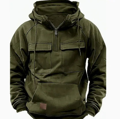 Men’s Zip-Up Sweatshirt – Everyday Hoodie with Drawstring & Kangaroo Pocket - All You Need