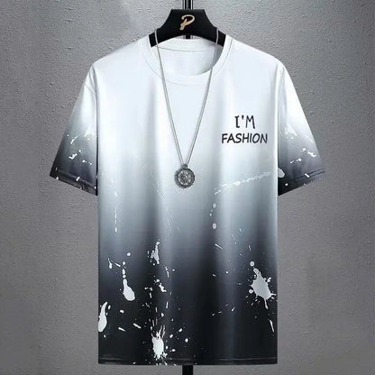 Gradient Half-length Sleeve Versatile Casual T-shirt null