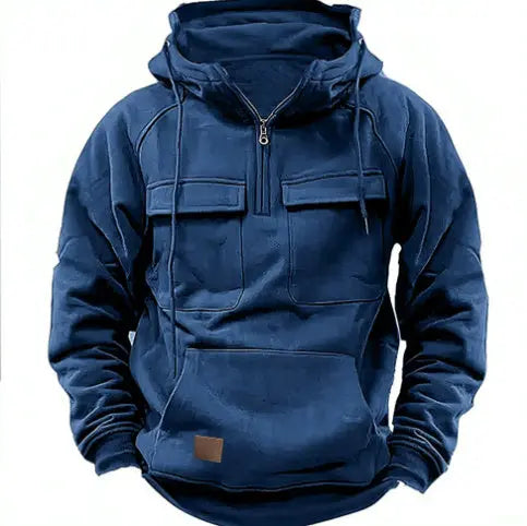 Men’s Zip-Up Sweatshirt – Everyday Hoodie with Drawstring & Kangaroo Pocket - All You Need