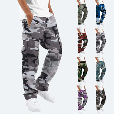 Men’s Outdoor Overalls – Camouflage Printed Straight-Leg Casual Pants