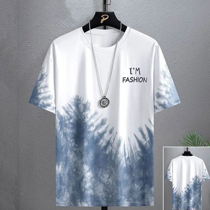 Gradient Half-length Sleeve Versatile Casual T-shirt null