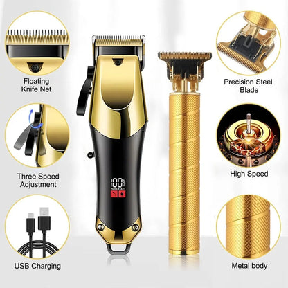 ✨ TZ810 – Kit Tagliacapelli & Rasoio Elettrico (Oro, Set 2 Pezzi) All You Need