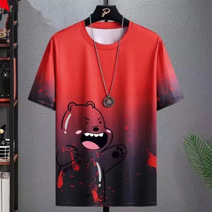Gradient Half-length Sleeve Versatile Casual T-shirt null