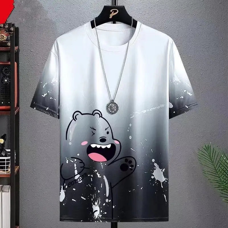 Gradient Half-length Sleeve Versatile Casual T-shirt null