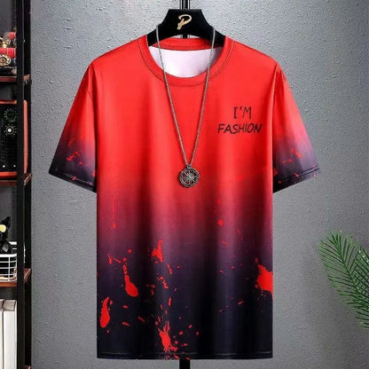 Gradient Half-length Sleeve Versatile Casual T-shirt null